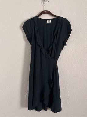 Sunday Best Aritzia Women's Size 4 Blue Ruffle Wrap Dress